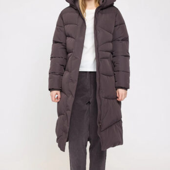 Mazine Waves Quilt Puffer Coat Eggplant