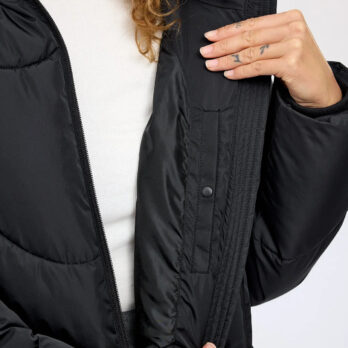Mazine Waves Quilt Short Puffer Jacket Black 3