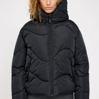 Mazine Waves Quilt Short Puffer Jacket Black 6