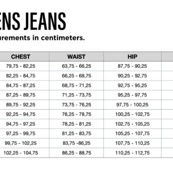 Mud Womens Jeans Size Guide