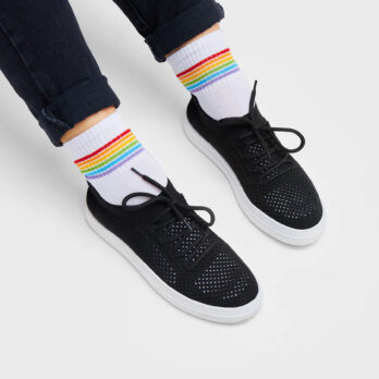 Natural Vibes Sneakersocken Kurz Weiß Rainbow