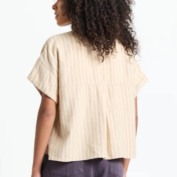 New Optimist Bluse Zeel Leinen Beige Stripes 3