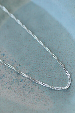 Pikfine Kette Silber Gedreht Ruby