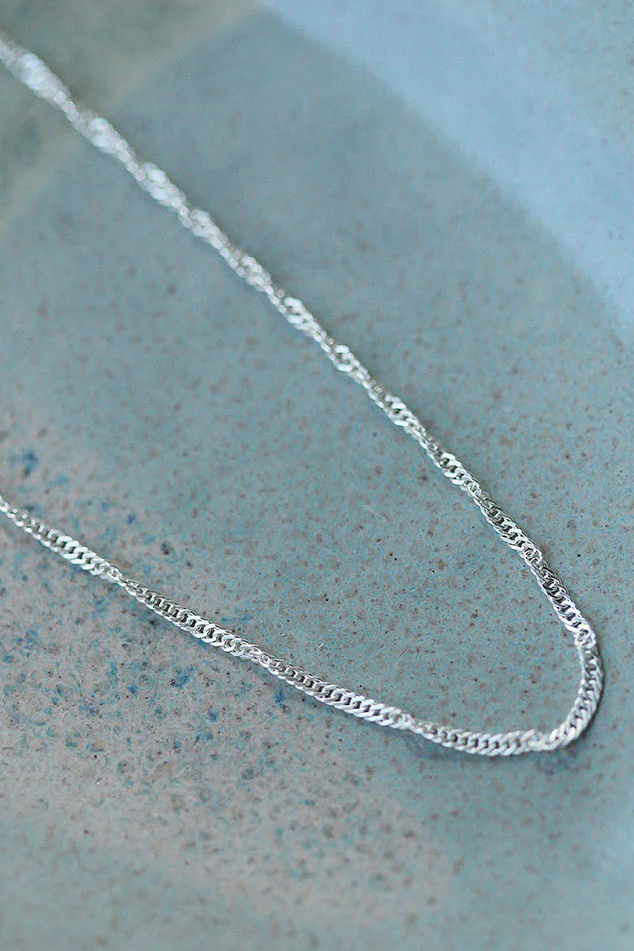 Pikfine Kette Silber Gedreht Ruby