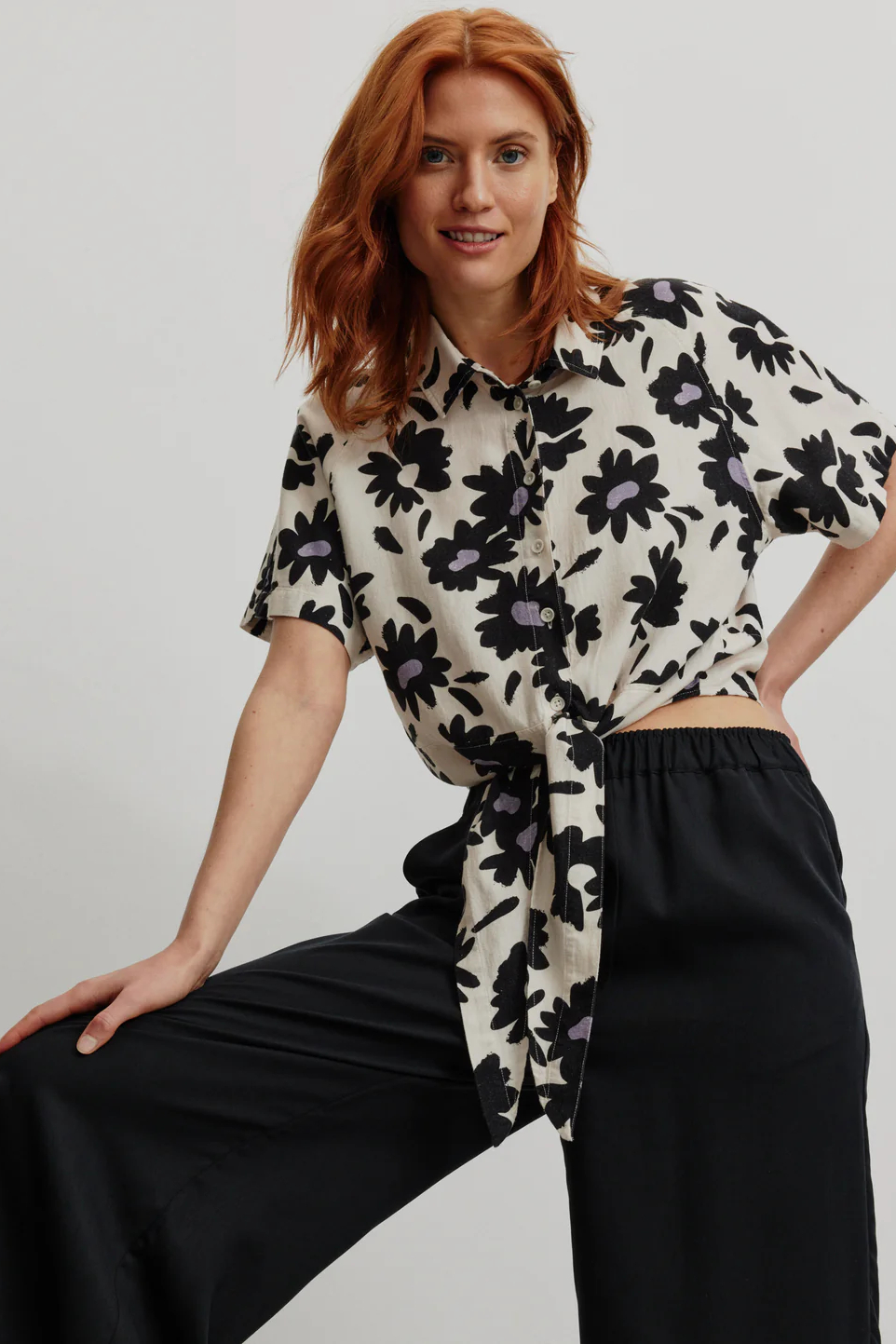 Recolution Bluse Ocra Bloom Linen White3