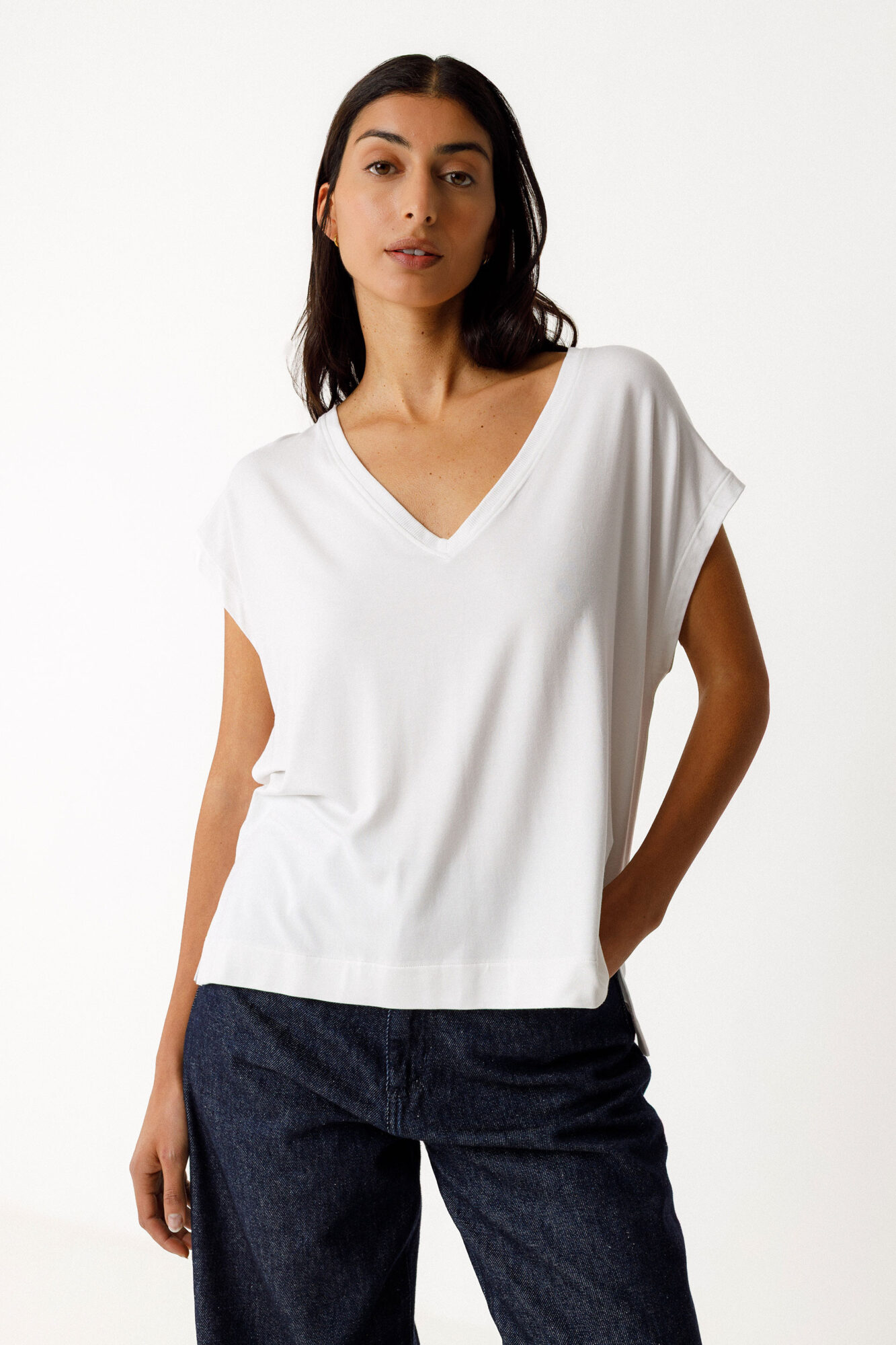 Skfk T Shirt Zur10 V Neck White