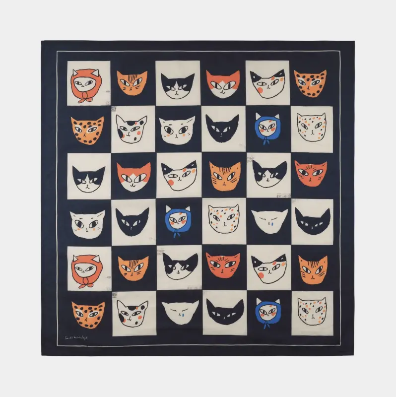 Halstuch Scarf Kullavik Cat Bingo Black