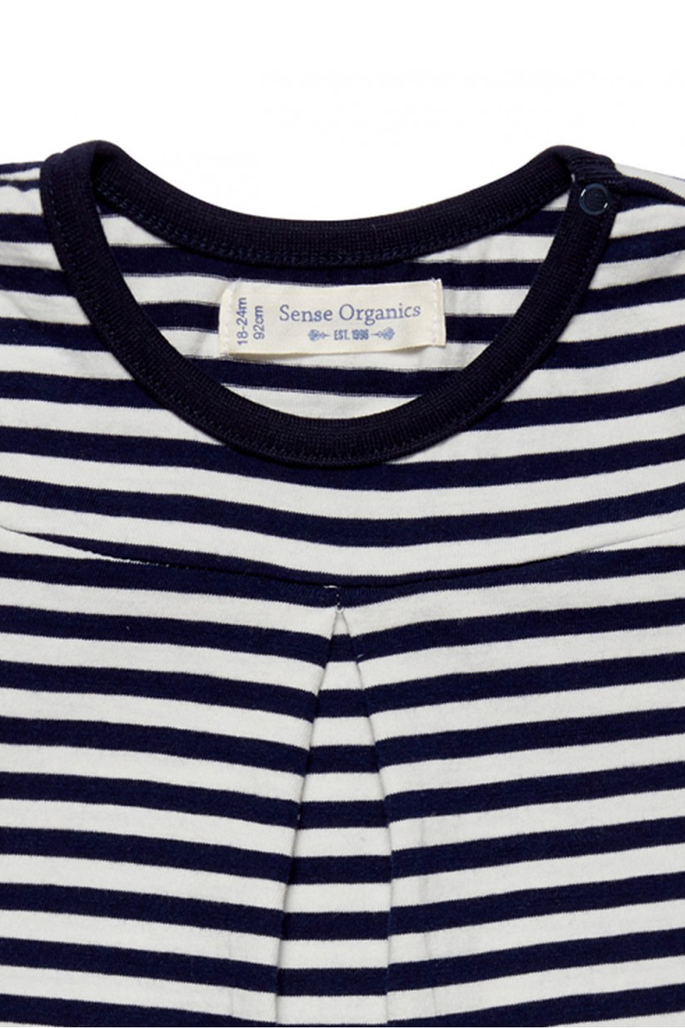 roberta organic fashion Düsseldorf navy weiß gestreiftes Mädchen Shirt detail2